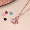 Rose Gold Angelic Turtle Pendant with Chain (5 in 1 Crystal)