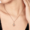 Rose Gold Angelic Turtle Pendant with Chain (5 in 1 Crystal)