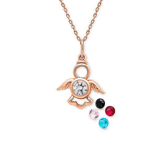 Rose Gold Angelic Turtle Pendant with Chain (5 in 1 Crystal)