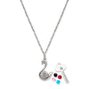 Silver Swan Pendant with Chain (5 in 1 Crystal)