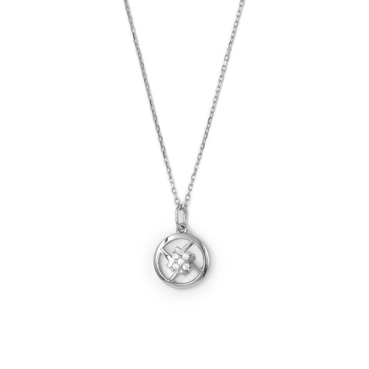 Silver Bouquet Pendant With Chain