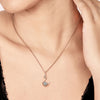 Rose Gold Swan Pendant with Chain (5 in 1 Crystal)