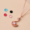 Rose Gold Swan Pendant with Chain (5 in 1 Crystal)