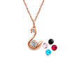 Rose Gold Swan Pendant with Chain (5 in 1 Crystal)