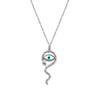 Silver Snakey Evil Eye Pendant with Chain