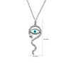 Silver Snakey Evil Eye Pendant with Chain