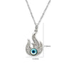 Silver Fiery Evil Eye Pendant with Chain