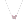 Silver Pink Flutter Necklace