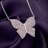 Silver Pink Flutter Necklace