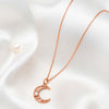 Rose Gold Cresent Pendant with Chain