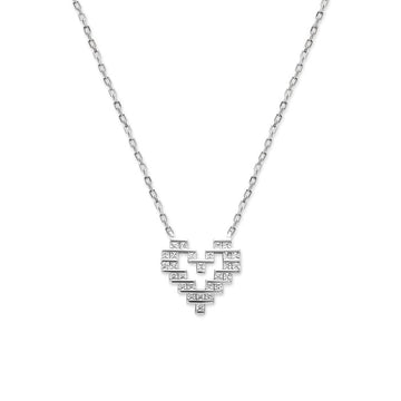 Silver Digital Love Pendant with Chain