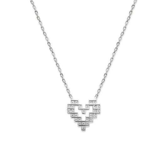 Silver Digital Love Pendant with Chain