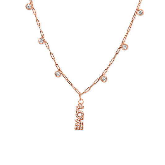 Rose Gold Love Letter Necklace