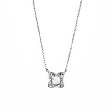 Silver Floral Pendant with Chain