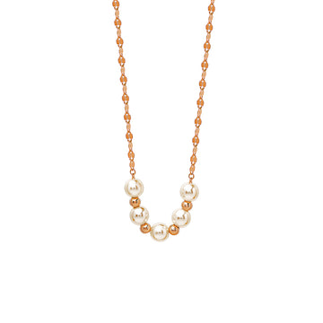 Rose Gold Pearly Charm Necklace