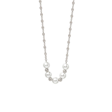 Silver Pearly Charm Necklace