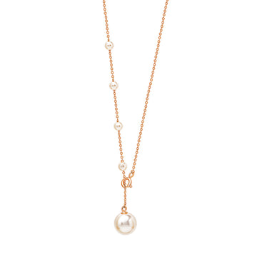Rose Gold Pearl Drop Necklace