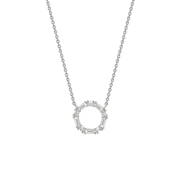 Silver Shimmer Circle Necklace