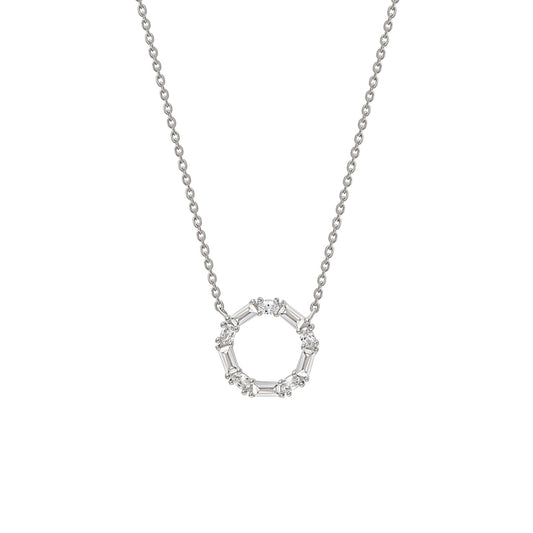 Silver Shimmer Circle Necklace