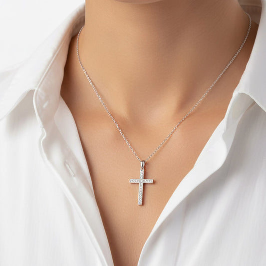 Silver Classic Cross Pendant with Chain