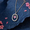 Silver Pink Halo Necklace