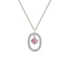 Silver Pink Halo Necklace