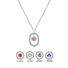 Silver Pink Halo Necklace
