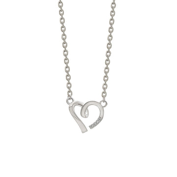 Silver Heart Link Necklace