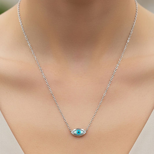 Silver Nazar Sparkle Necklace