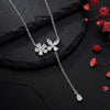 Silver Crystal Floral Necklace
