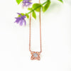 Rose Gold Floral Pendant with Chain