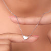 Silver Pebble Heart Pendant with Chain