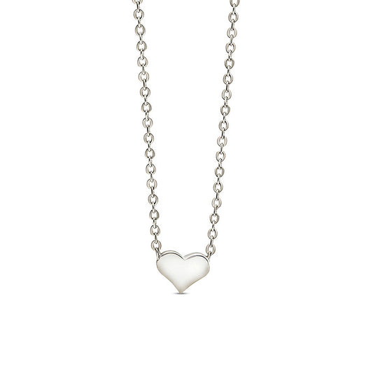 Silver Pebble Heart Pendant with Chain