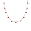 Silver Red Queens Necklace