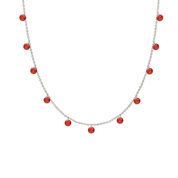 Silver Red Queens Necklace