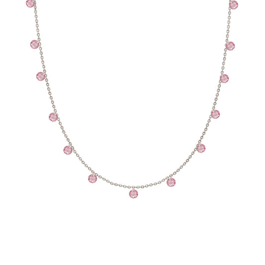 Silver Pink Queens Necklace