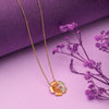 Rose Gold Daisy Gloss Pendant with Chain
