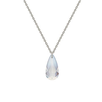 Silver Crystal Blush Pendant with Chain