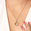 Silver Warm Petal Swarovski Pendant with Chain