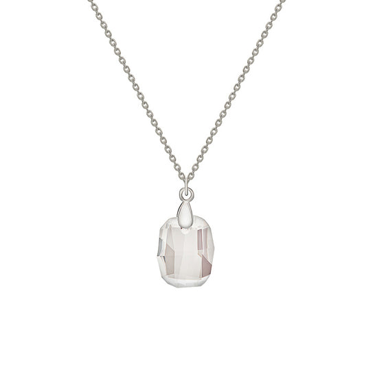 Silver Glass Glow Pendant with Chain