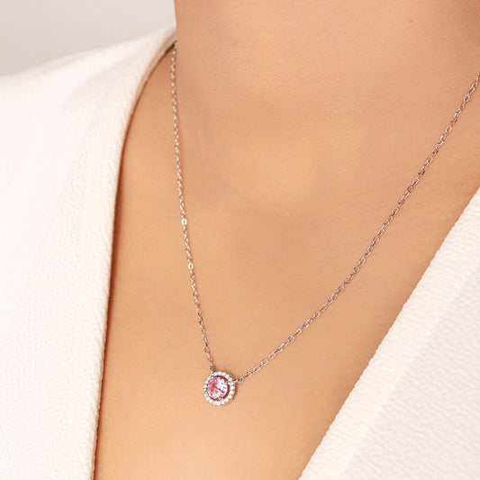 Silver Pink Pixie Necklace