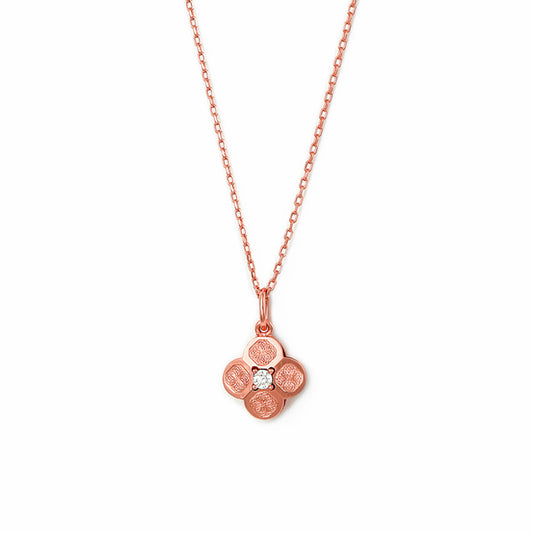 Rose Gold Mini Flower Pendant with Chain