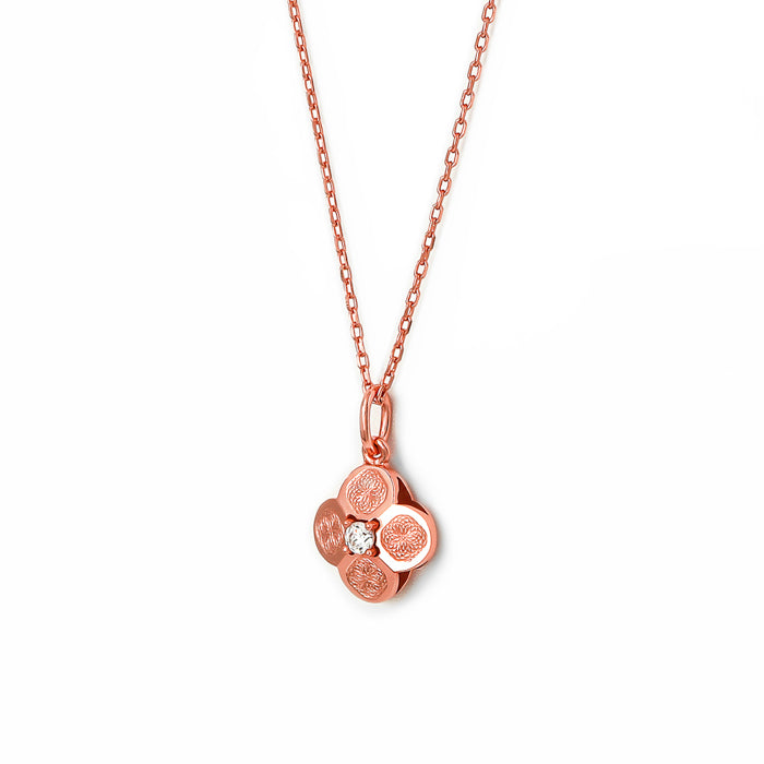18K ROSE GOLD LOVE BY THE INCH 3 STATION FLOWER NECKLACE - Roberto Coin -  North America