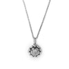 Silver Wheel Of Heart Pendant with Chain (5 in 1 Crystal)