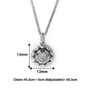 Silver Wheel Of Heart Pendant with Chain (5 in 1 Crystal)