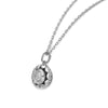 Silver Wheel Of Heart Pendant with Chain (5 in 1 Crystal)
