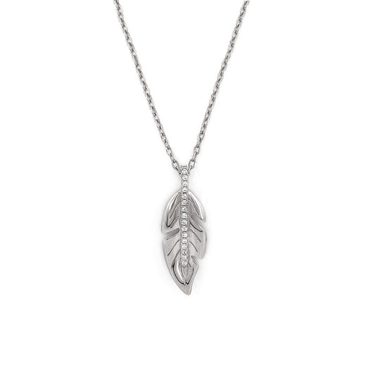 Silver Leaf Pendant with Chain