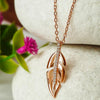 Rose Gold Leaf Pendant with Chain
