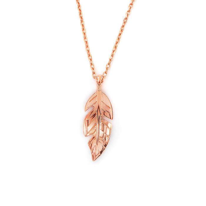 Buy the Rose Gold Leaf Pendant with Chain Silberry