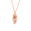 Rose Gold Leaf Pendant with Chain
